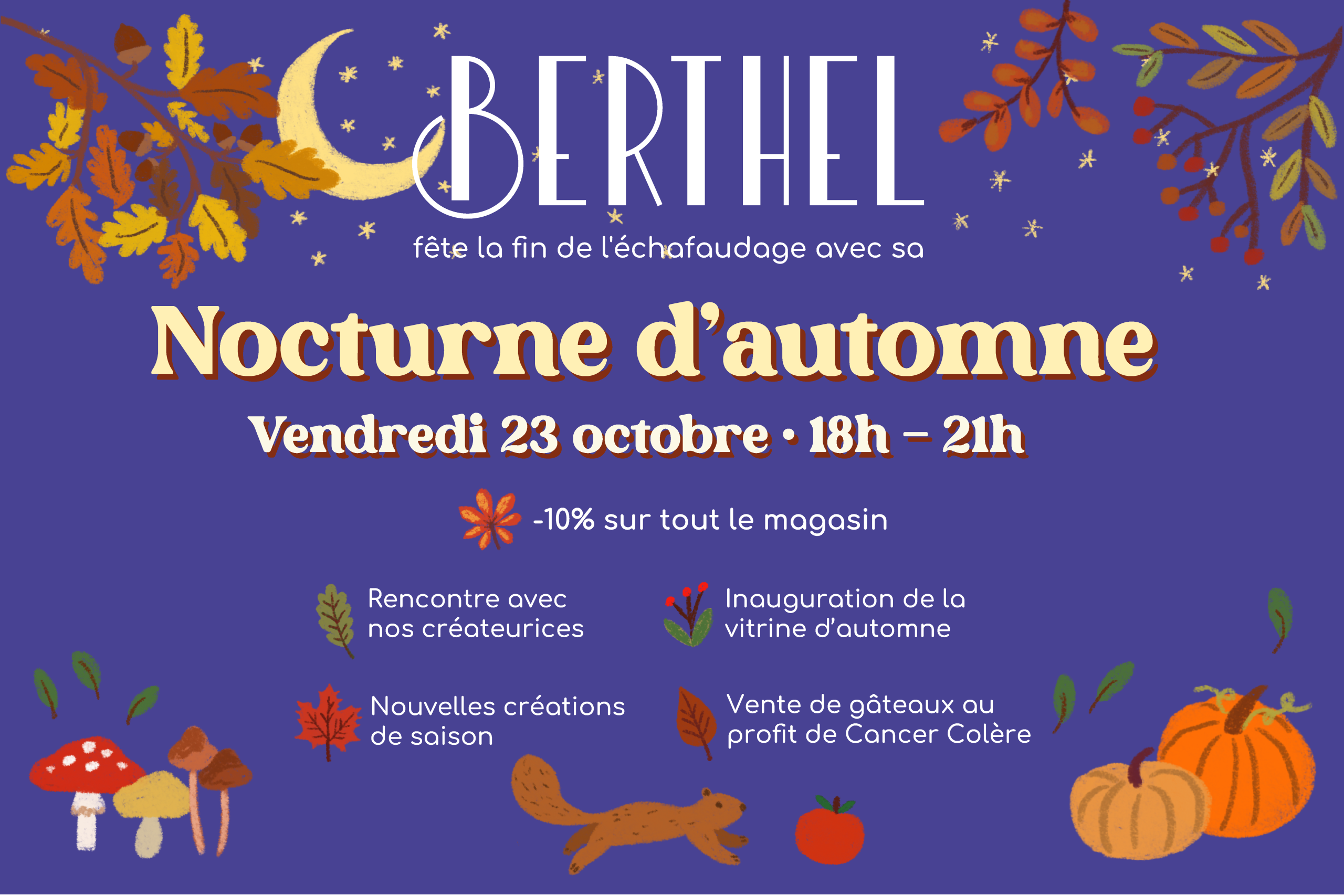affiche nocturne d'automne de berthel